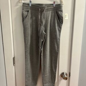 Gray Track Pants with Elastic Waistband and Tapered Legs